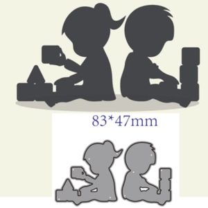 Kids Playing With Toys Blocks Metal Cutting Dies Cut Scrapbook Card Craft