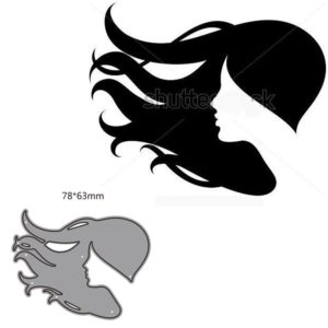 Girl Hair Blowing Metal Cutting Dies Cut Die Mold Scrapbook Paper Card Craft