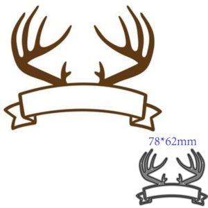 Deer Antlers Banner Metal Cutting Dies Cut Die Decoration Scrapbook Card Craft