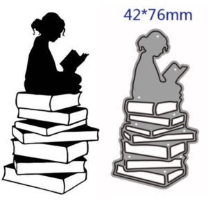 Girl Reading Books Metal Cutting Dies Decoration Scrapbook Paper Card Craft