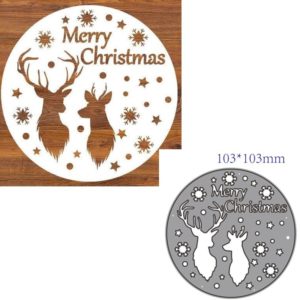Merry Christmas Deer Snowflake Background Metal Cutting Dies Scrapbook Craft