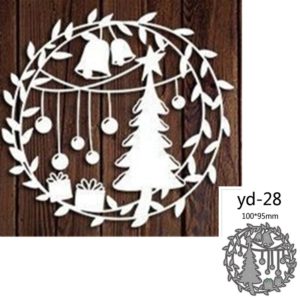 Christmas Tree Gifts Bells Circle Metal Cutting Dies Scrapbook Card Craft