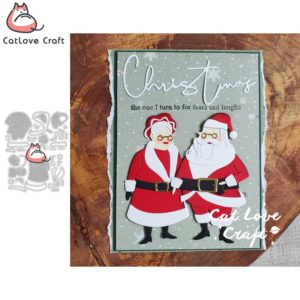 Christmas Santa Claus Mrs. Claus Metal Cutting Dies Scrapbook Card DIY Craft