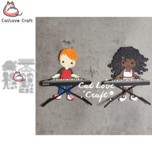Electronic Keyboard Boy Girl Metal Cutting Dies Scrapbooking Card Making Craft