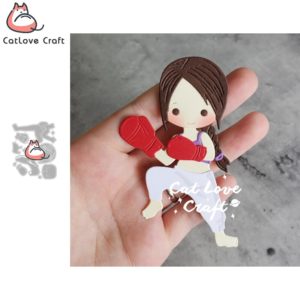 Women's Boxing Metal Cutting Dies Scrapbooking Die Cuts Card Making DIY Craft