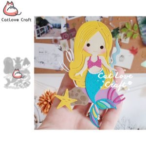 Mermaid Girl Metal Cutting Dies Scrapbooking Die Cuts Card Making DIY Craft