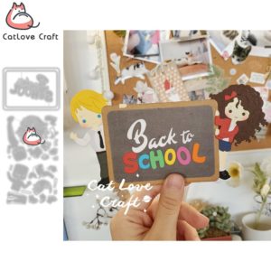 School Students Chalkboard Metal Cutting Dies Scrapbook Die Cuts Card Craft