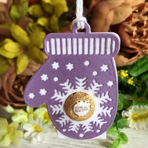 Christmas Snow Mitten Chocolate Holder Metal Cutting Dies Scrapbook Craft