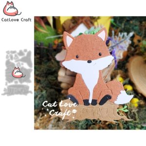 Fox Sitting On Stump Metal Cutting Dies Scrapbooking Die Cuts Card Making Craft