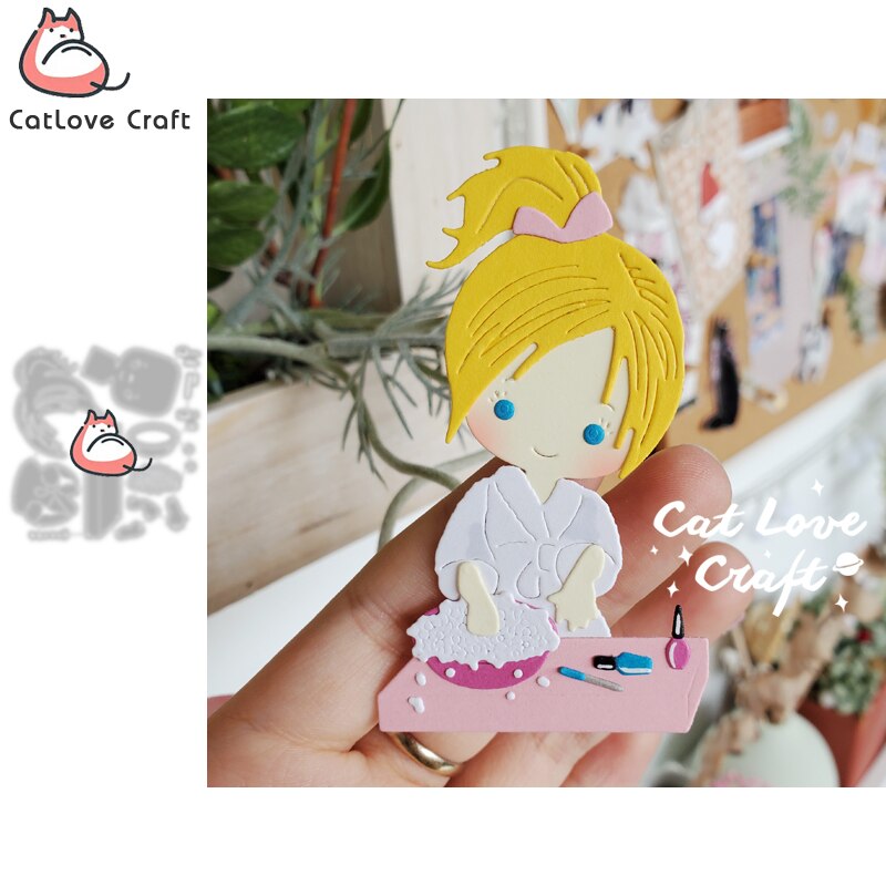 ペイ Manicure Girl Metal Cutting Dies Scrapbooking Stencil Die Cuts
