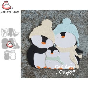 Winter Penguin Family Metal Cutting Dies Scrapbooking Card Making DIY Craft