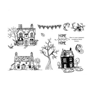 Home Sweet Home Houses Clear Stamps Seal Scrapbooking Card Making Album Craft