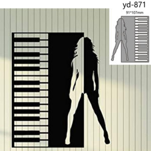 Woman Piano Keys Music Metal Cutting Dies Decoration Scrapbooking Card Craft