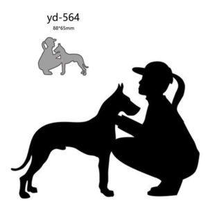 Woman With Dog Metal Cutting Dies Decoration Scrapbooking Craft Card Making