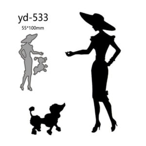 Woman Poodle Metal Cutting Dies Decoration Scrapbooking Craft Card Making
