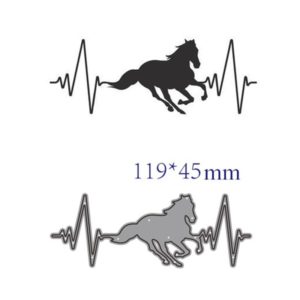 Running Horse Heart Rate Monitor Metal Cutting Dies Scrapbooking Card Crafting