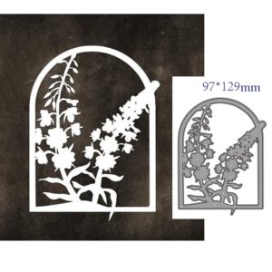 Delphiniums Flowers Frame Metal Cutting Dies Scrapbook Card Making Crafting