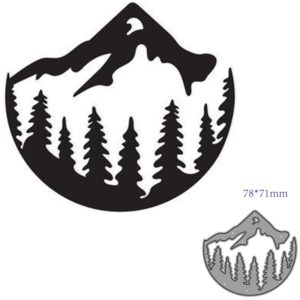 Mountains Trees Round Frame Metal Cutting Dies Cut Die Decoration Scrapbook Card