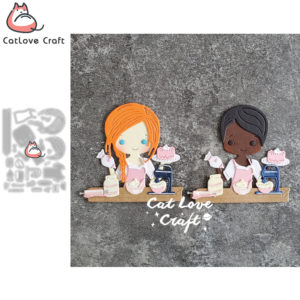 Baking Cake Girl Metal Cutting Dies Scrapbooking Die Cuts Card Making DIY Craft