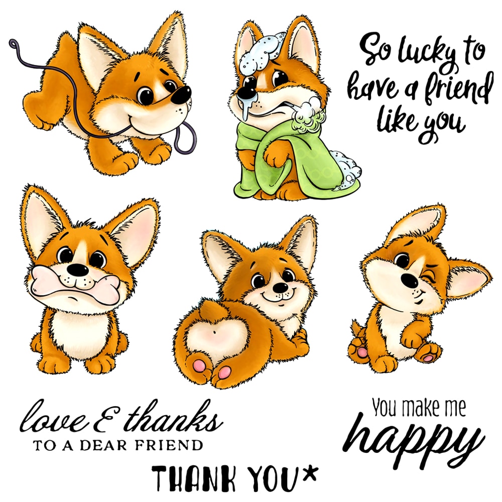 Cute Pet Dog You Make Me Happy Metal Cutting Dies Clear Stamps Card Craft