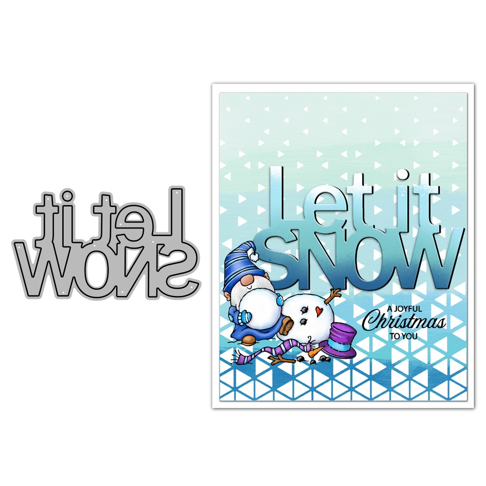 Let It Snow Words Phrase Metal Cutting Dies Scrapbooking Card Making Craft