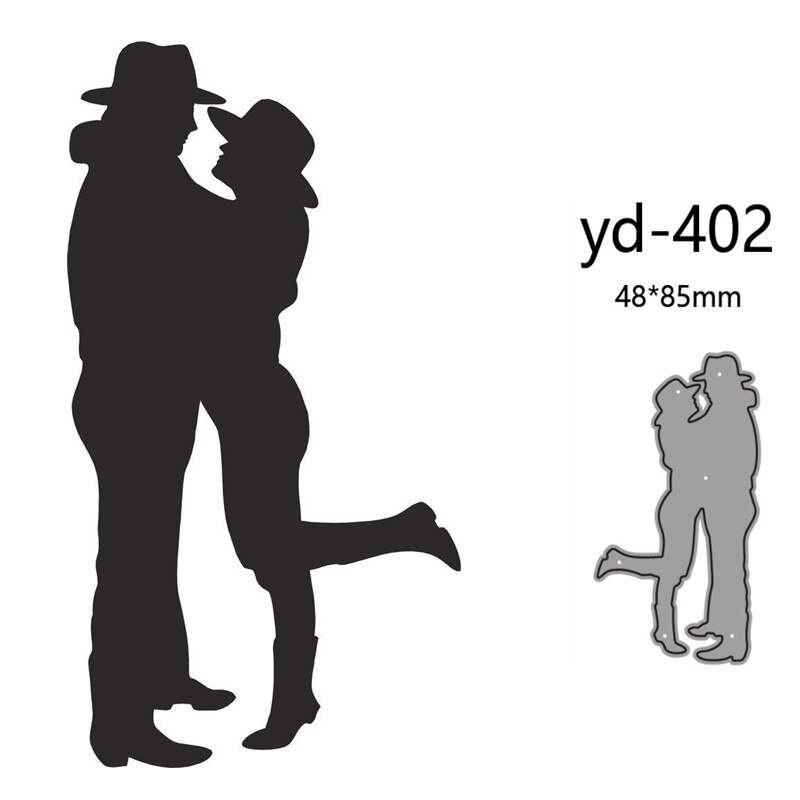 Cowboy Cowgirl Couple Metal Cutting Dies Decoration Scrapbook Card Craft