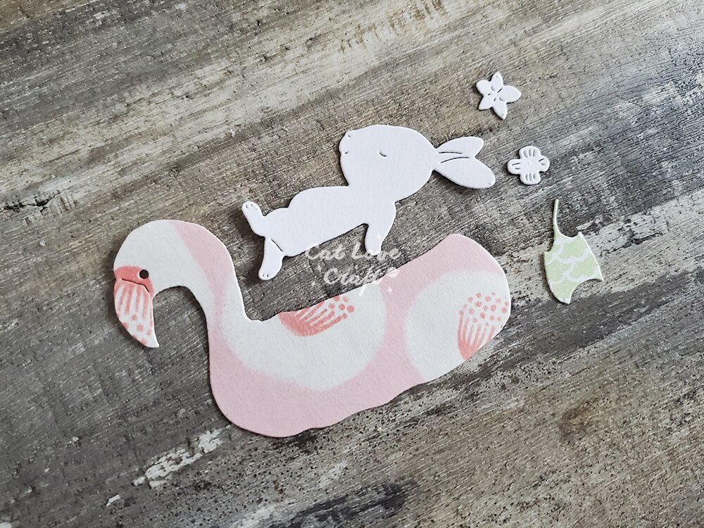 Catlove Flamingo swim ring Rabbit Summer Metal Cutting Dies Scrapbooking Stencil Die Cuts Card Making Craft Embossing New 2023