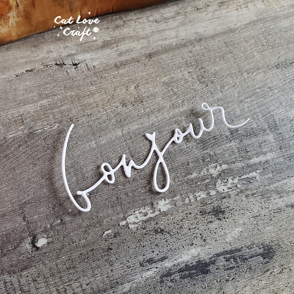 Catlove bonjour French Hello Metal Cutting Dies Scrapbooking Stencil Die Cuts Card Making DIY Craft Embossing New Dies For 2023 Catlove bonjour French Hello Metal Cutting Dies Scrapbooking Stencil Die Cuts Card Making DIY Craft Embossing New Dies For 2023