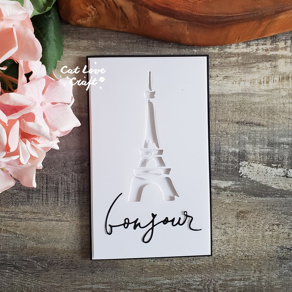 Catlove bonjour French Hello Metal Cutting Dies Scrapbooking Stencil Die Cuts Card Making DIY Craft Embossing New Dies For 2023 Catlove bonjour French Hello Metal Cutting Dies Scrapbooking Stencil Die Cuts Card Making DIY Craft Embossing New Dies For 2023