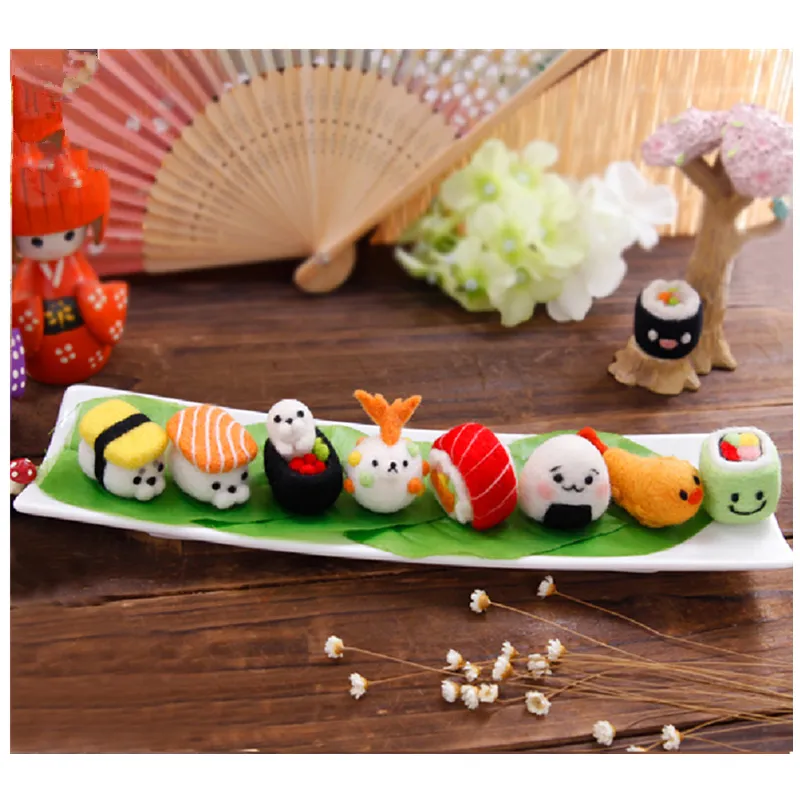 Japanese Sushi Wool Felting Kit Needle Pendant Craft Needlecraft DIY Handmade
