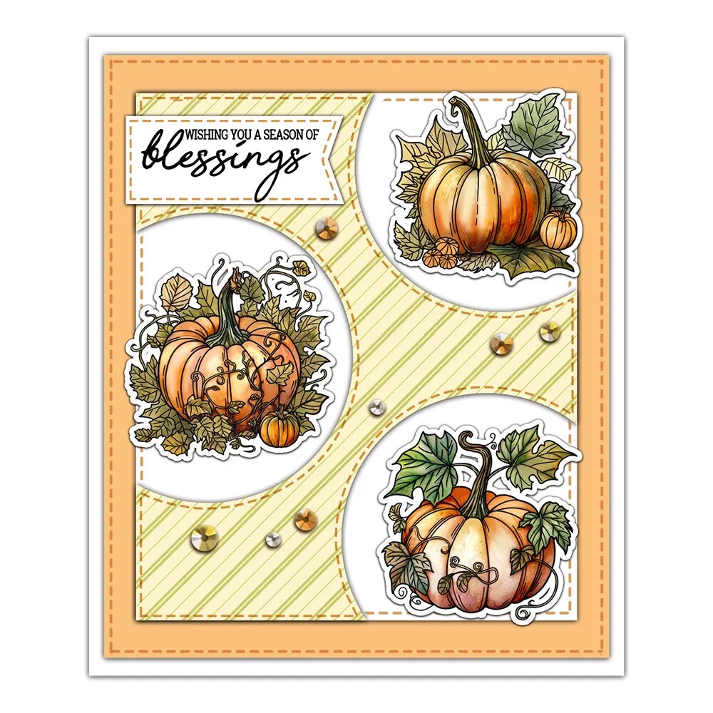 Mangocraft Autumn Days Pumpkins Cutting Dies Clear Stamp DIY Cards Scrapbooking Metal Dies Silicone Stamps For Cards Album Decor