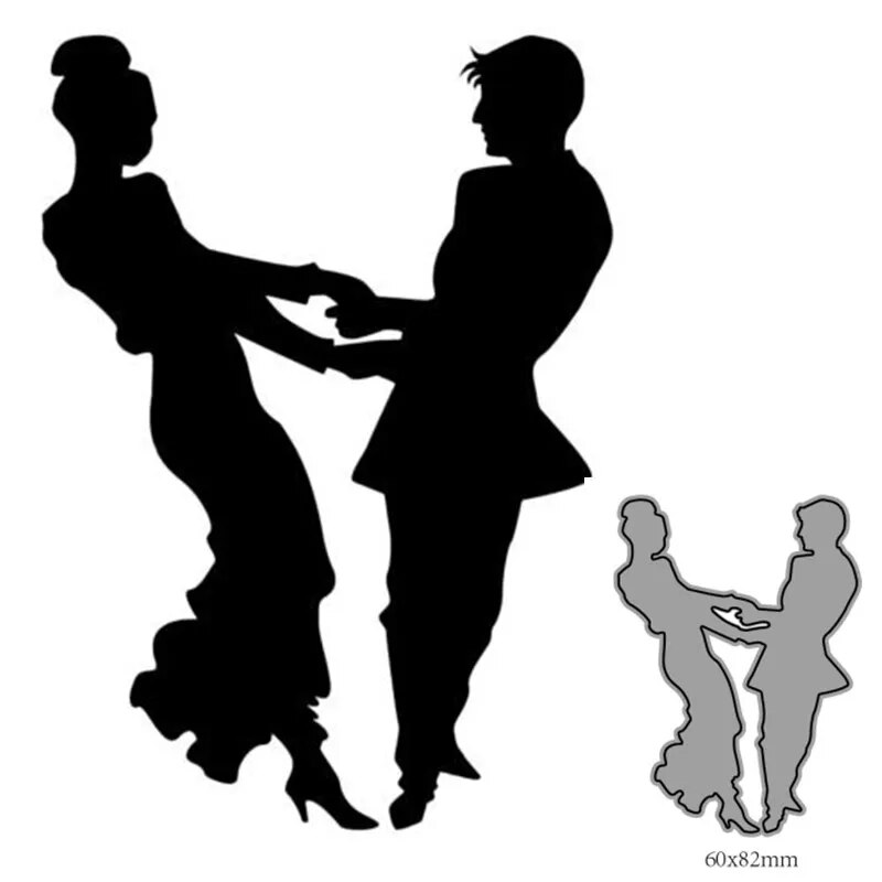 Couple Dancing Metal Cutting Dies Mea and Woman Scrapbook Paper Craft Stencils