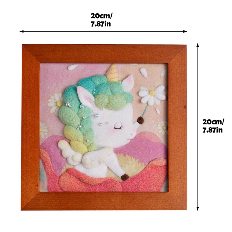 KRABALL Wool Needle Felting Kit Material Tool Bag Painting Cartoon Handmade DIY Photo Frame Classic Home Decoration Wall Hanging