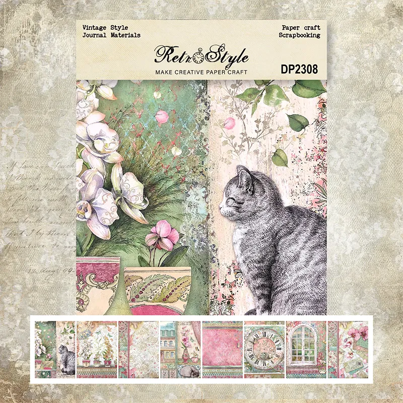 Panalisacraft 8sheets A5 size Vintage Style Scrapbooking patterned paper Fancy Premium Card Pack Light weight Craft Paper Card Panalisacraft 8sheets A5 size Vintage Style Scrapbooking patterned paper Fancy Premium Card Pack Light weight Craft Paper Card