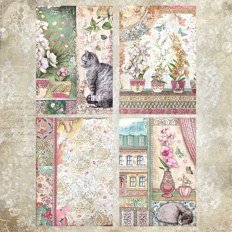 Panalisacraft 8sheets A5 size Vintage Style Scrapbooking patterned paper Fancy Premium Card Pack Light weight Craft Paper Card Panalisacraft 8sheets A5 size Vintage Style Scrapbooking patterned paper Fancy Premium Card Pack Light weight Craft Paper Card