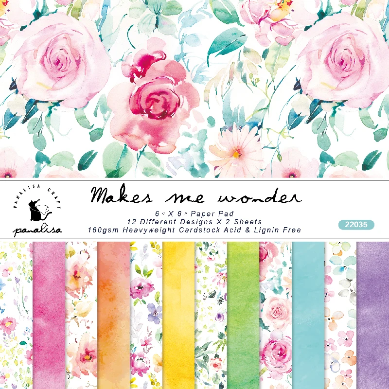 Rainbow Watercolor Light Colors Floral Scrapbook Card Craft Cardstock Paper