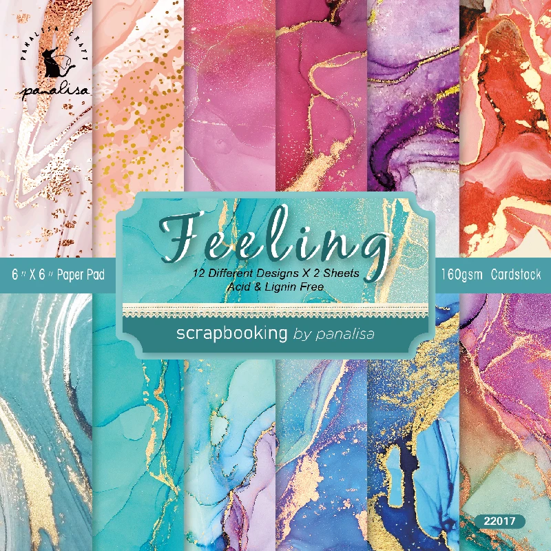 Gold Dust Marble Watercolors Scrapbook Card Journal Craft Paper