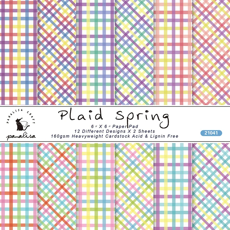 Colorful Stripe Plaid Patterns Scrapbooking Card Journal Craft Paper