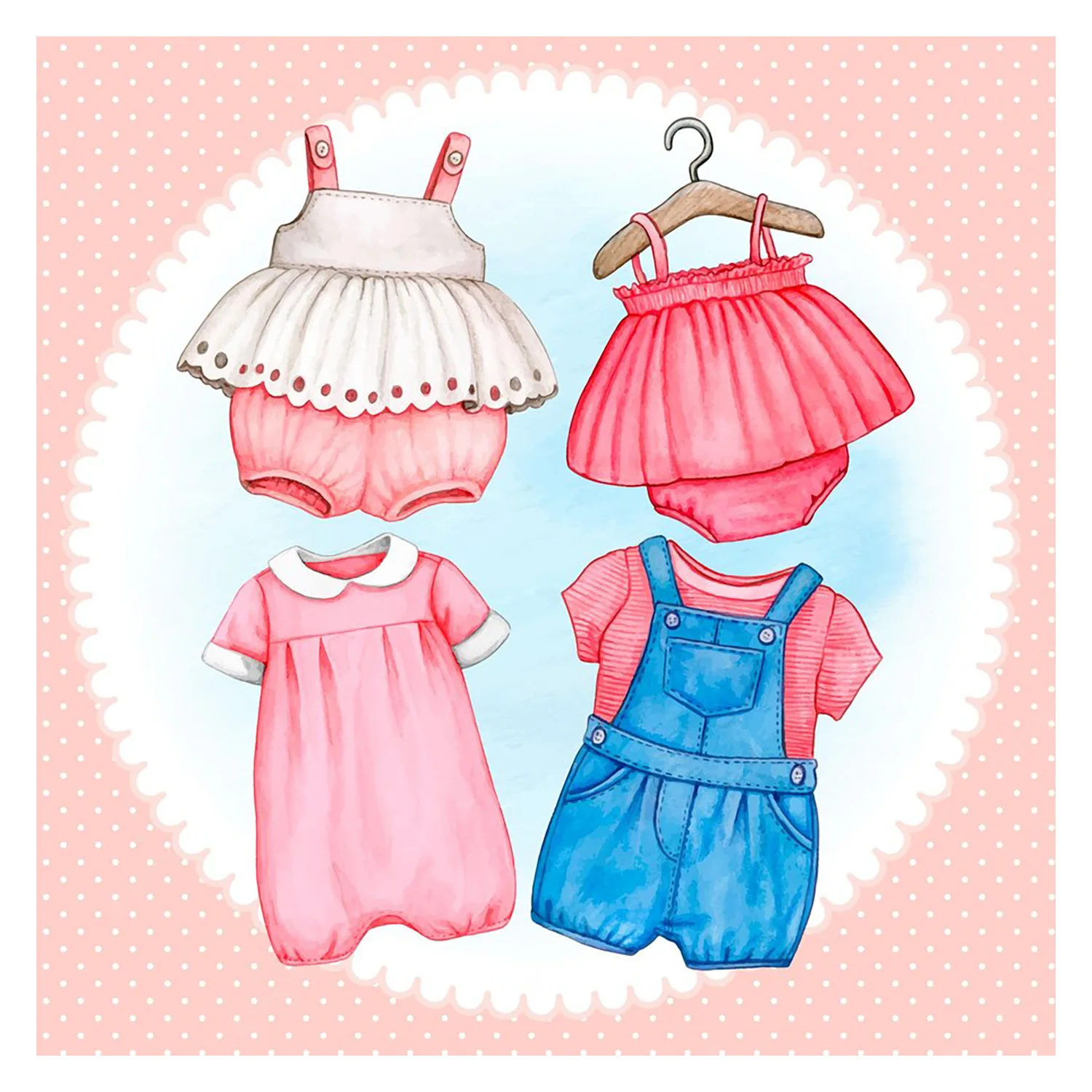 Baby Clothes Dress Overalls Jammies Metal Cutting Dies Scrapbooking Card Craft