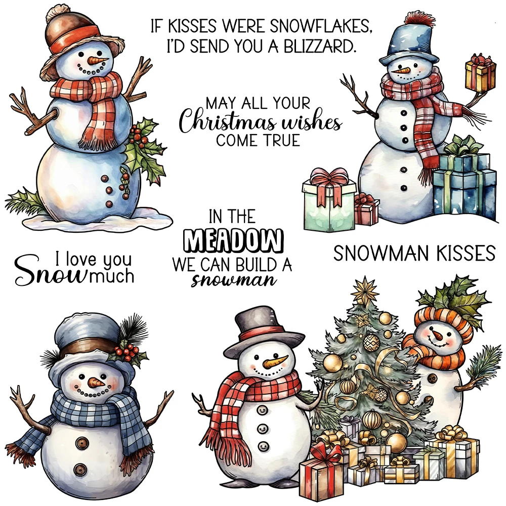 Winter Snowman Christmas Love You Snow Much Metal Cutting Dies Clear Stamps