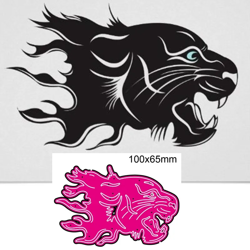 Flaming Black Panther Metal Cutting Dies Scrapbooking Card Making Craft