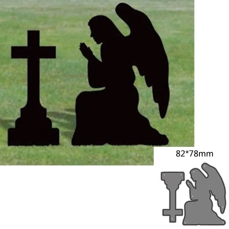 Praying Angel Cross Tombstone Metal Cutting Dies Scrapbooking Card Making Craft