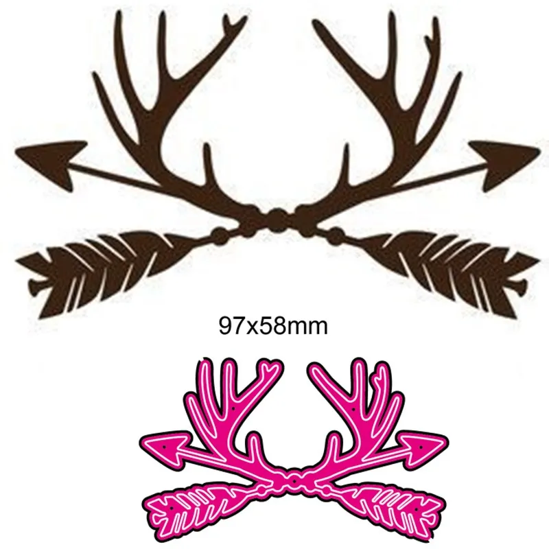 Hunter Hunting Arrows Deer Antlers Metal Cutting Dies Scrapbook Card Craft
