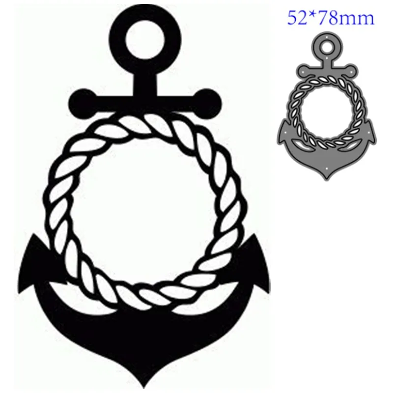 Boat Anchor Rope Circle Frame Metal Cutting Dies Scrapbooking Card Making Craft