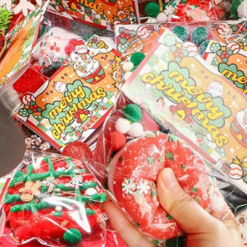 Christmas Squishy Waffles Burger Toast Pies Squeezable Stress Reliever Unwind