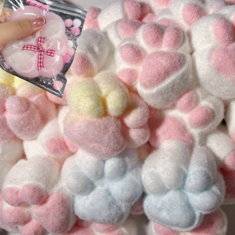 Furry Squishy Cat Paw Anti Stress Squeezable Stress Relieve Decompression Unwind