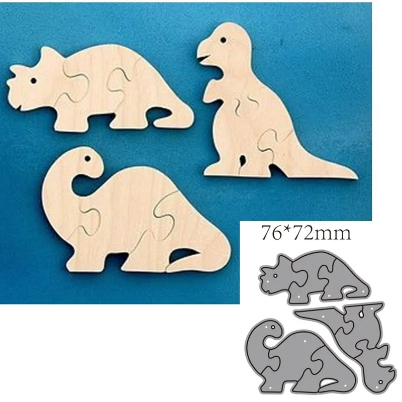 Dinosaurs Puzzle Pieces Metal Cutting Dies Scrapbooking Card Making Craft