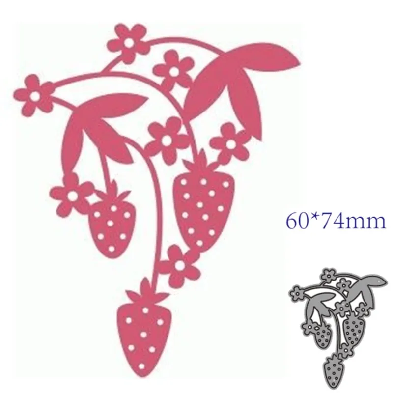 Strawberry Plant Flowers Metal Cutting Dies Scrapbooking Card Making Craft