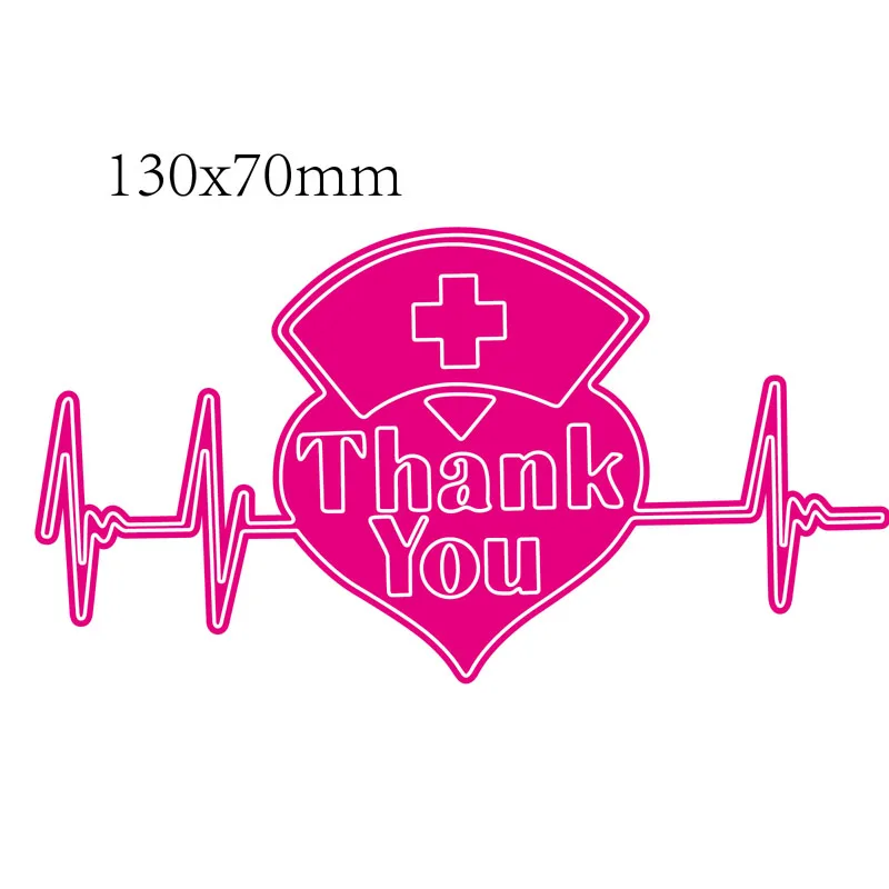 Nurse Hat Heartbeat Thank You Metal Cutting Dies Scrapbooking Card Making Craft