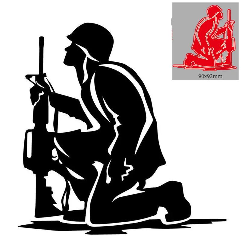 Kneeling Soldier Metal Cutting Dies Scrapbooking Card Making Craft